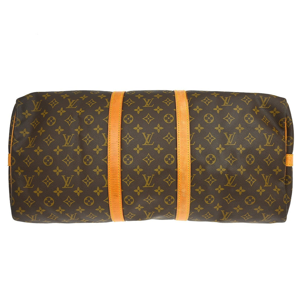 Louis Vuitton Keepall Bandouliere Bag Monogram Canvas Brown Canvas Travel Bag