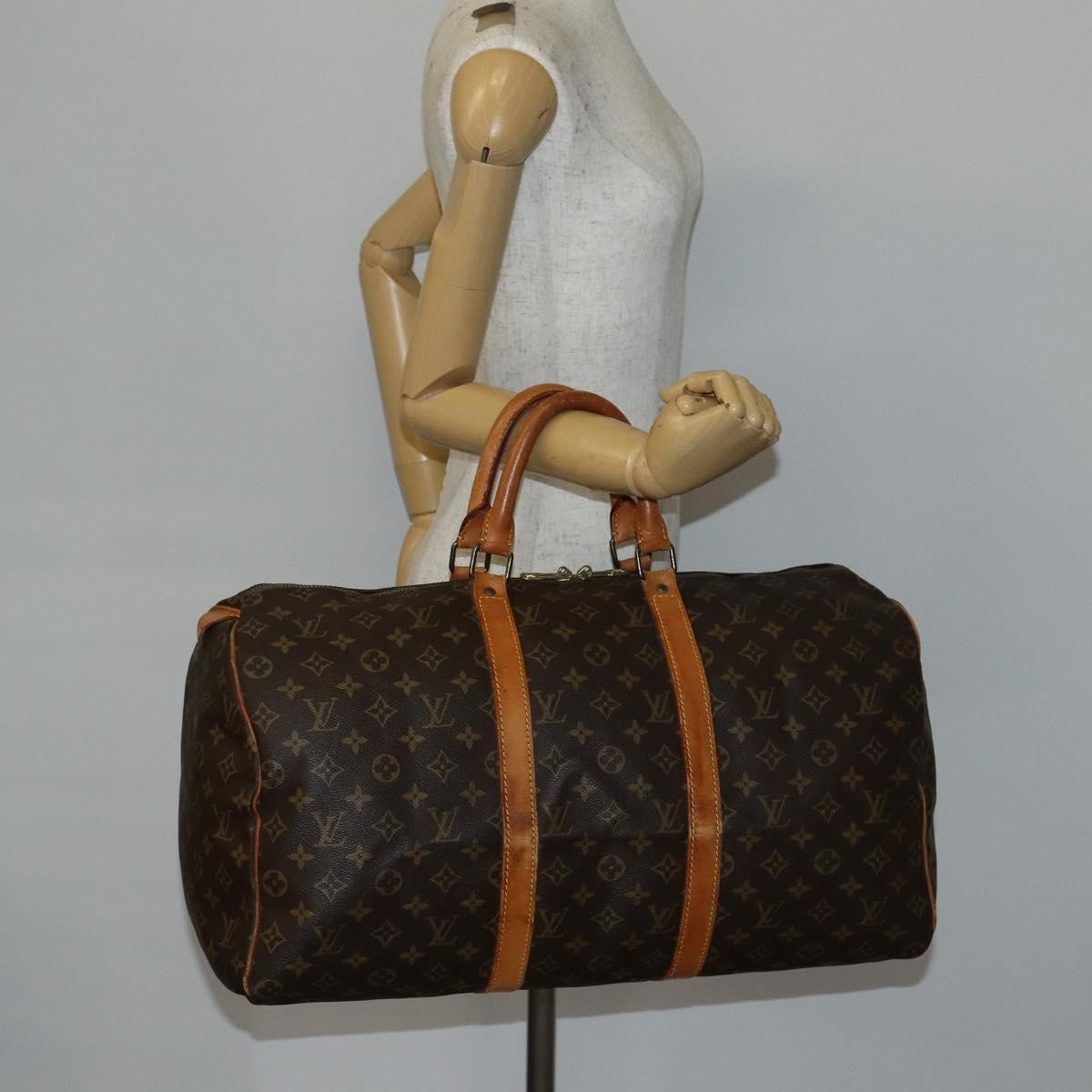 Louis Vuitton Keepall Bag Monogram Canvas Brown Canvas Travel Bag