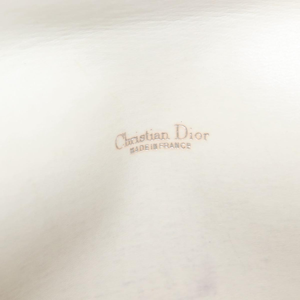 Christian Dior Vintage Honeycomb Clutch Canvas White Canvas Clutche & Pouche Bag (Pre-Owned)