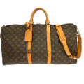 Louis Vuitton Keepall Bandouliere Bag Monogram Canvas Brown Canvas Travel Bag