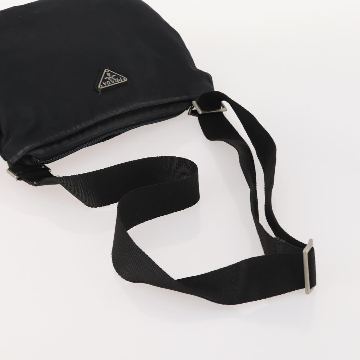 Prada Flat Messenger Bag Tessuto Black Nylon Shoulder Bag Bag