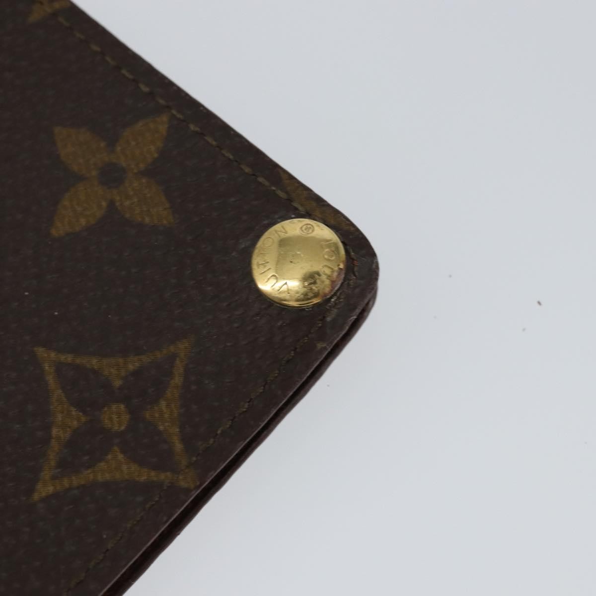 Louis Vuitton Porte Cartes Pression Card Case Monogram Canvas Brown Canvas Card Holders Accessory