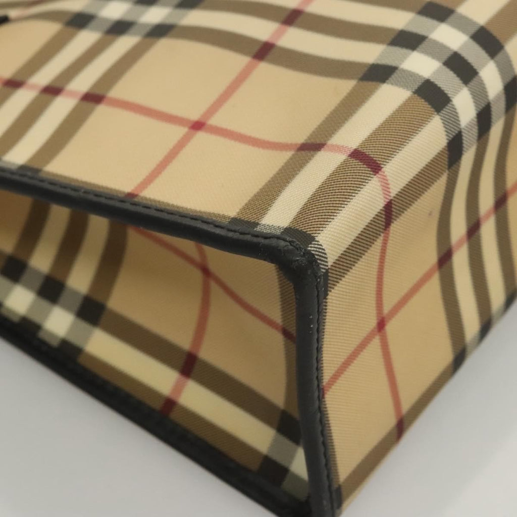 Burberry Nova Check Tote Canvas Check Pattern Beige Canvas Tote Bag