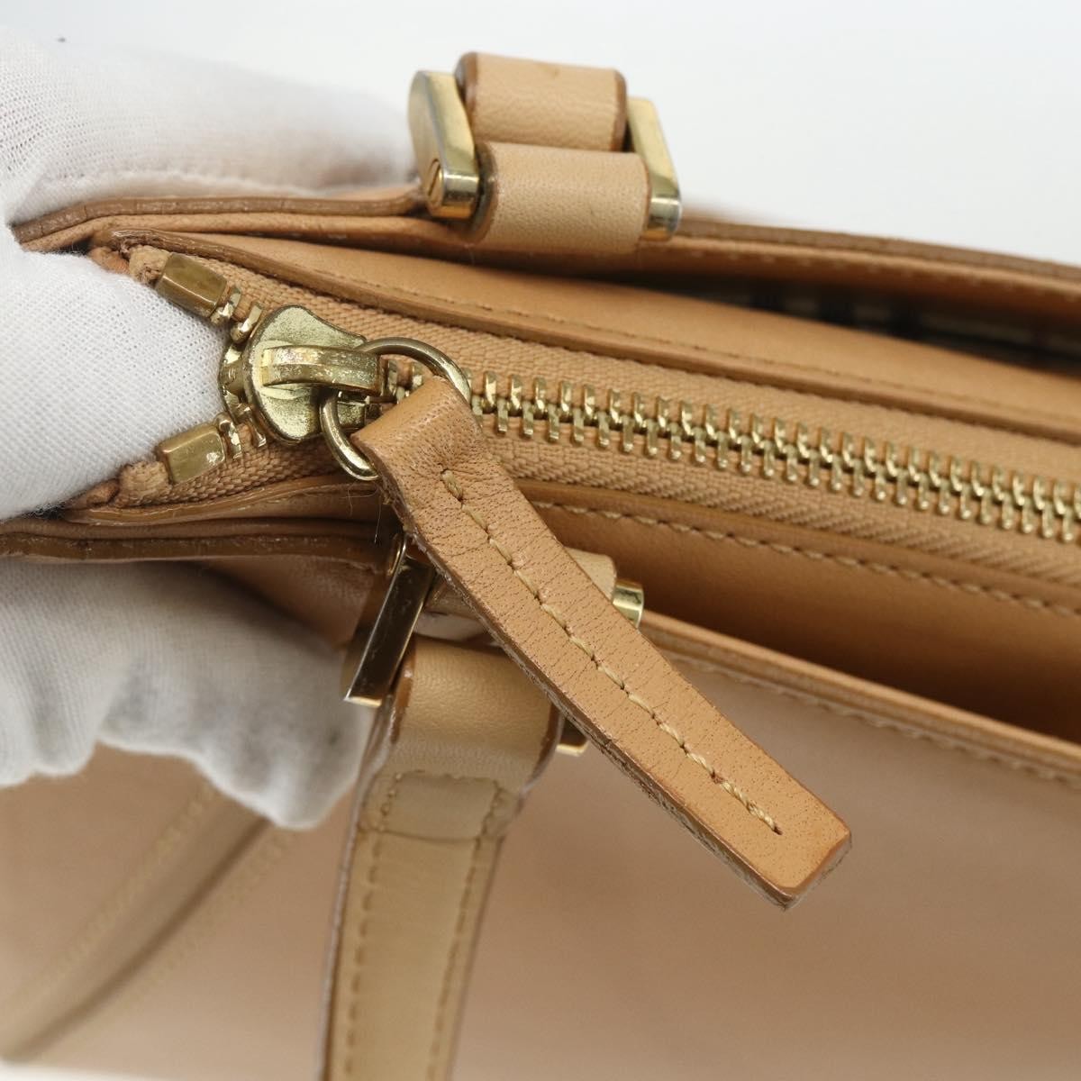 Burberry Vintage Handbag Leather Beige Leather Handbag
