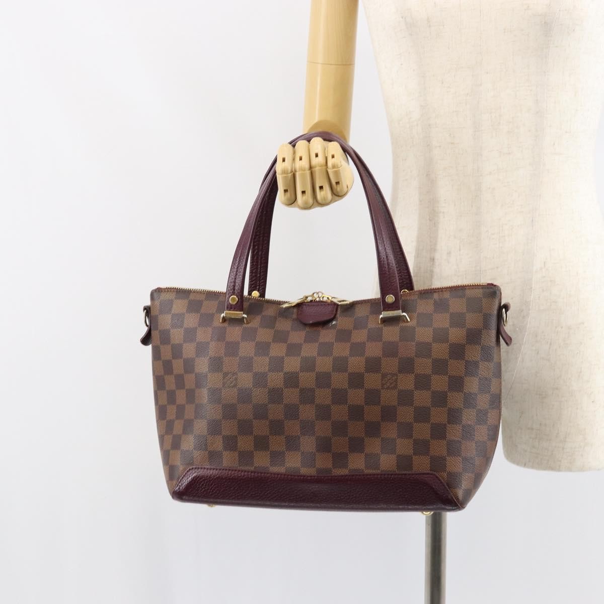 Louis Vuitton Hyde Park Handbag Damier With Leather Brown Canvas Handbag