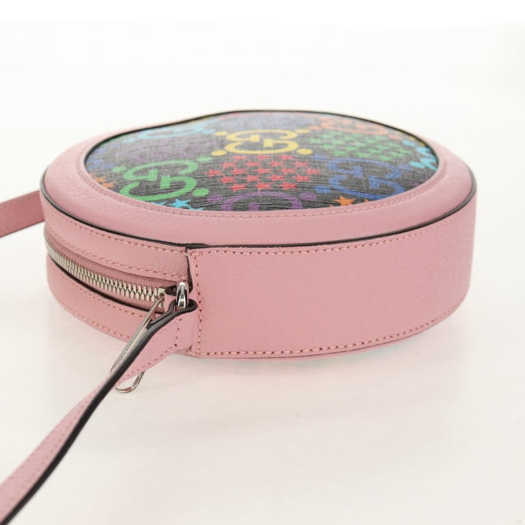 Gucci Round Shoulder Bag Psychedelic Print Gg Coated Canvas Multicolour Canvas Shoulder Bag Bag (Pre-Owned)