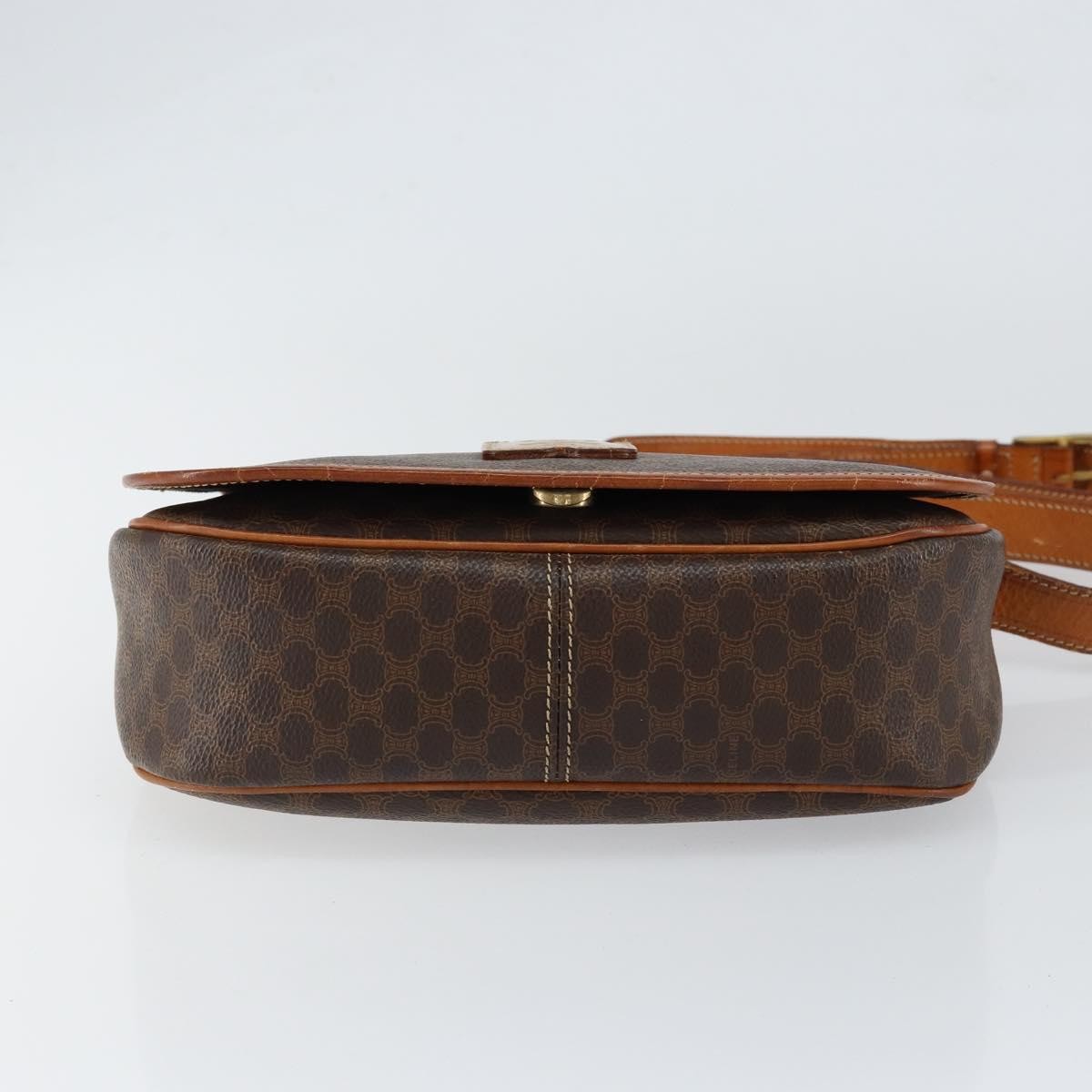 Celine Macadam Shoulder Bag Pvc Leather Brown Canvas Shoulder Bag Bag