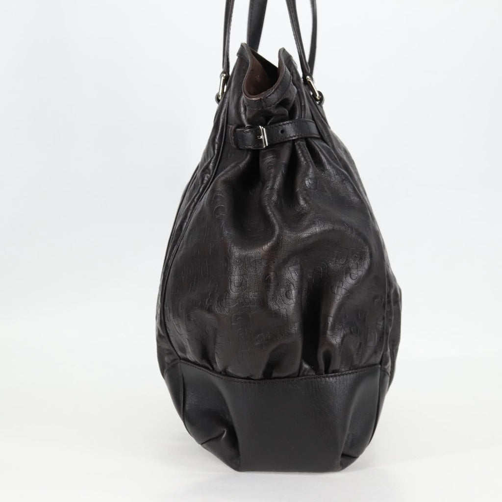 Gucci Full Moon Tote Leather Black Leather Tote Bag Bag (Pre-Owned)