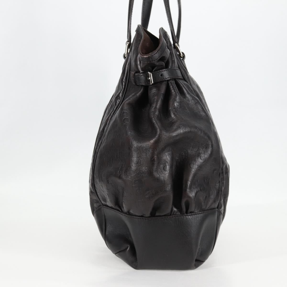 Gucci Full Moon Tote Leather Black Leather Tote Bag Bag (Pre-Owned)