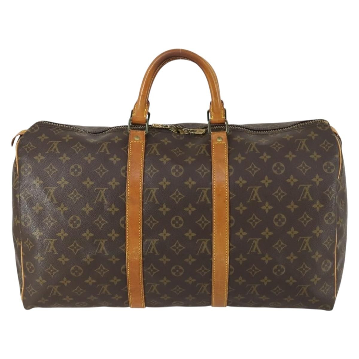 Louis Vuitton Keepall Bag Monogram Canvas Brown Canvas Travel Bag
