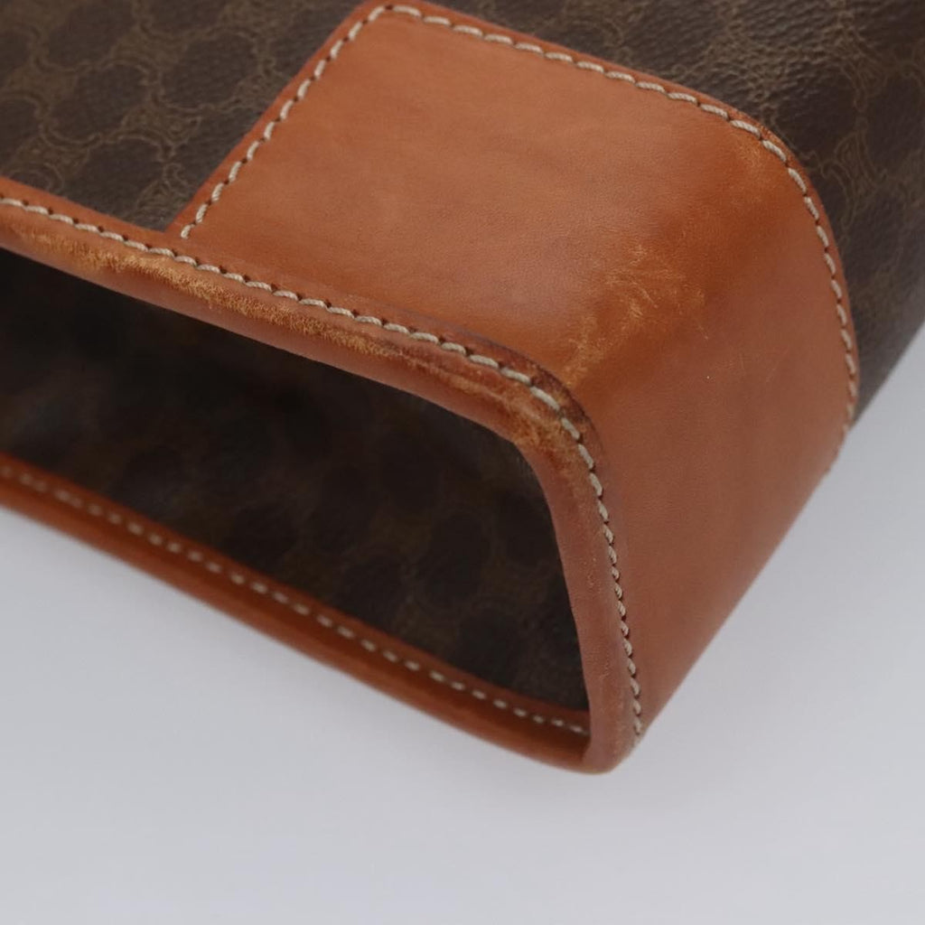Celine Macadam Briefcase Canvas And Leather Brown Canvas Briefcase Bag
