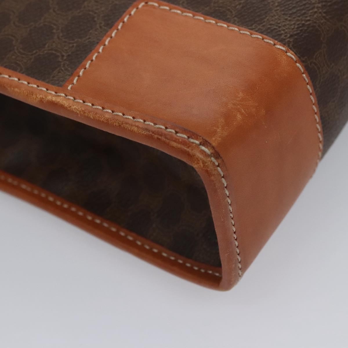 Celine Macadam Briefcase Canvas And Leather Brown Canvas Briefcase Bag