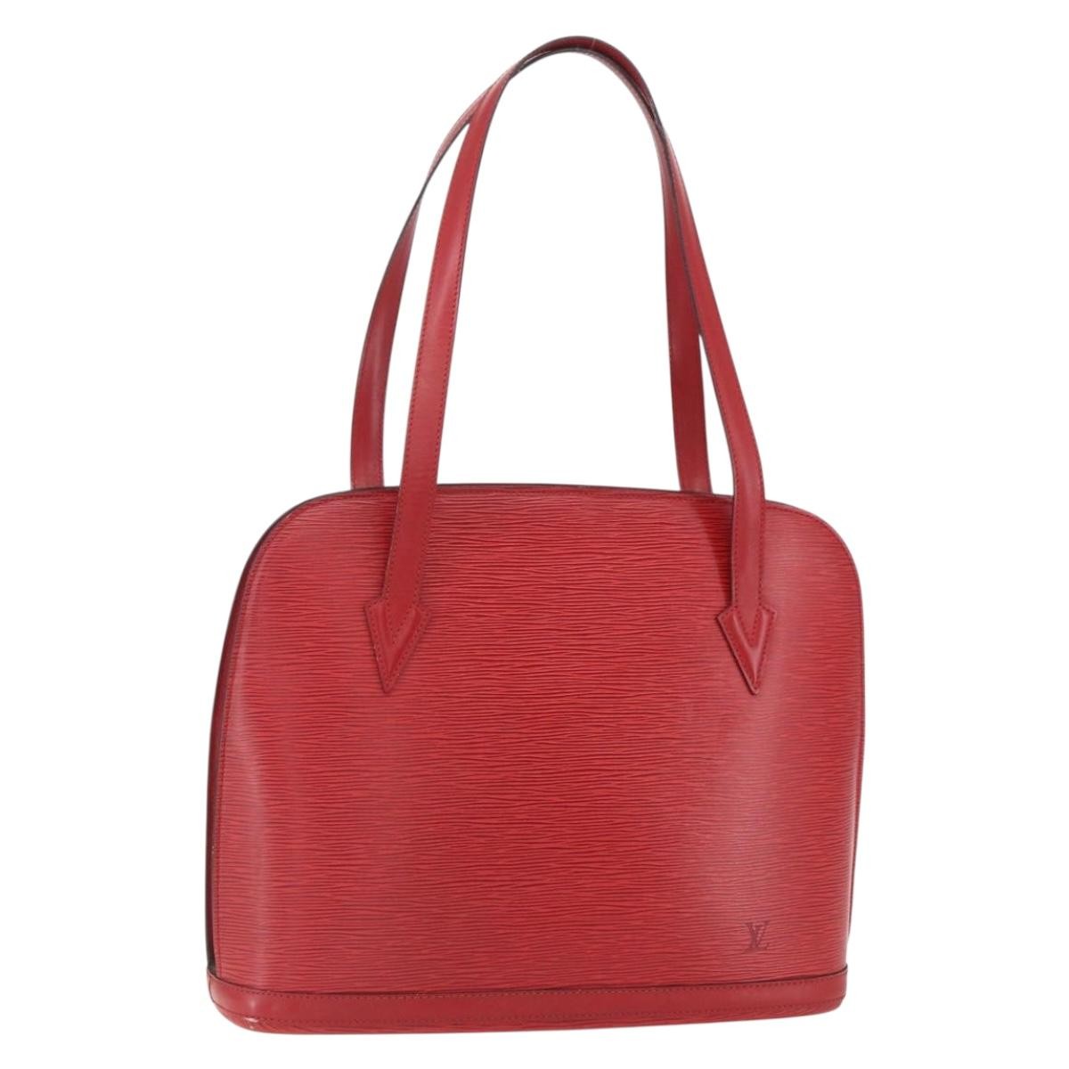 Louis Vuitton Lussac Handbag Epi Leather Red Leather Shoulder Bag