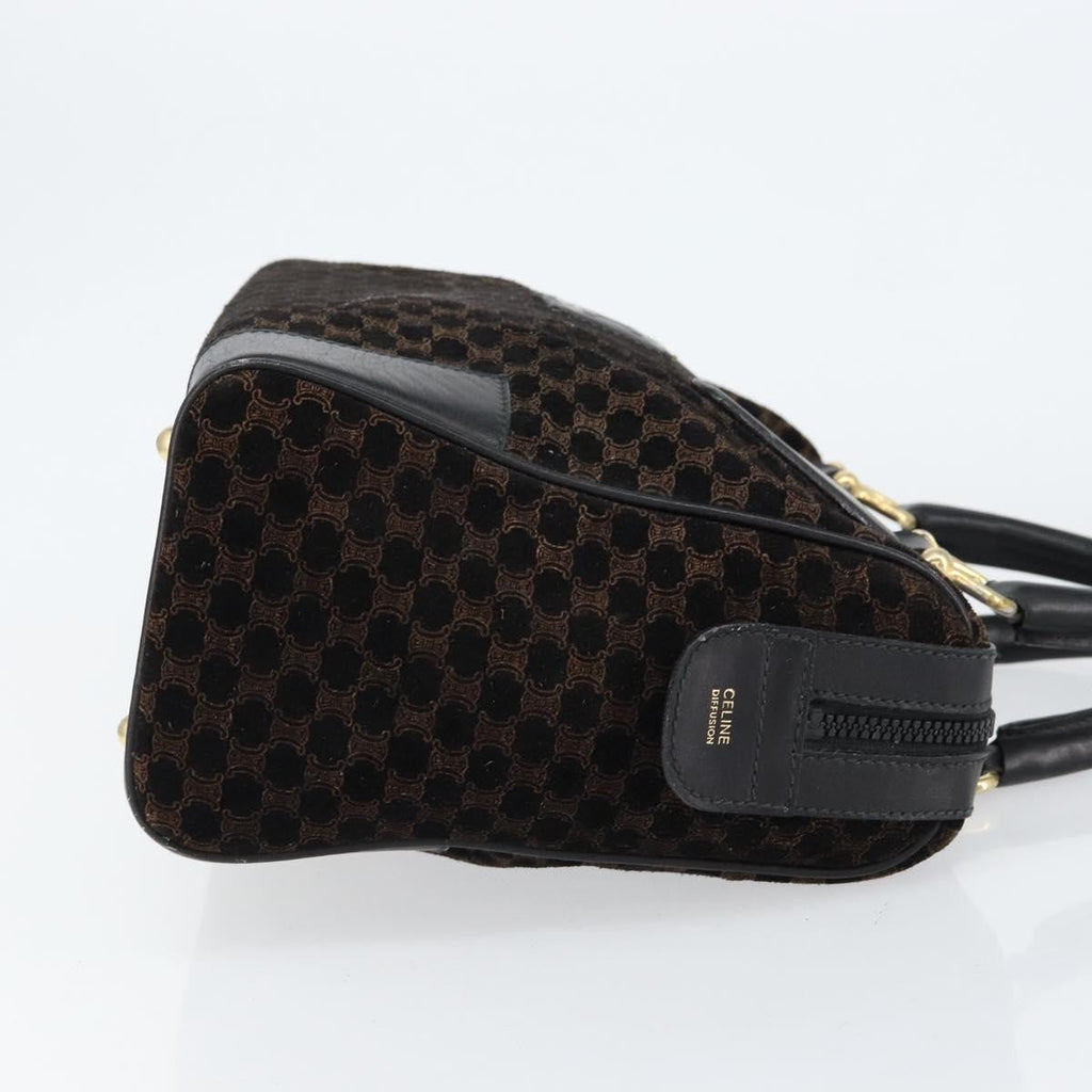 Celine Vintage Macadam Handbag C Macadam Suede Black Suede Handbag