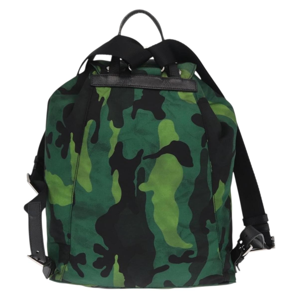 Prada Camouflage Backpack Tessuto Green Nylon Backpack Bag