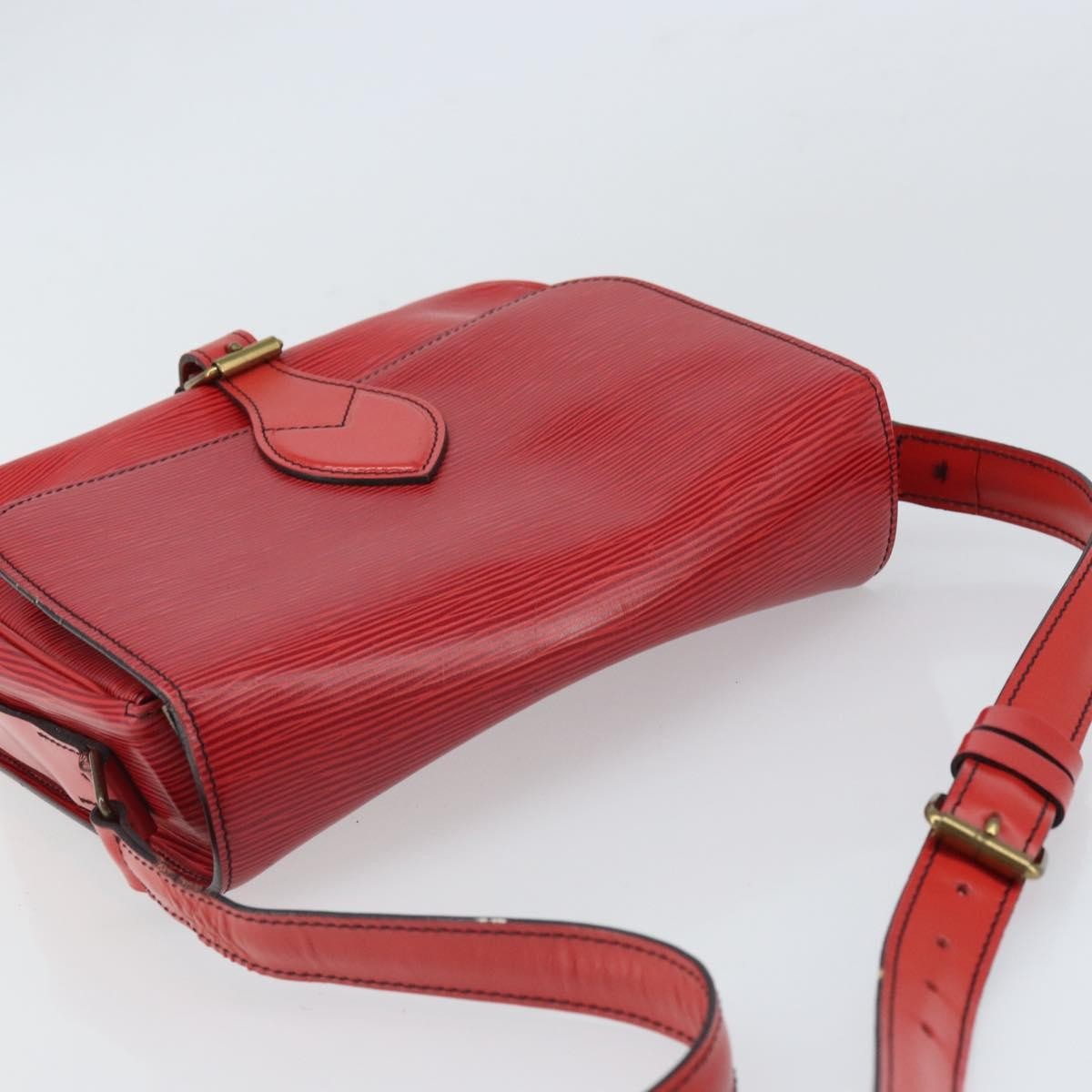 Louis Vuitton Cartouchiere Handbag Epi Leather Red Leather Shoulder Bag