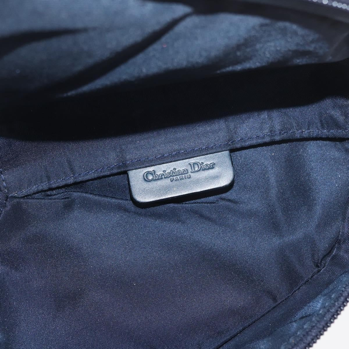 Christian Dior Vintage Saddle Coin Purse Diorissimo Canvas Navy Canvas Clutche & Pouche Bag (Pre-Owned)