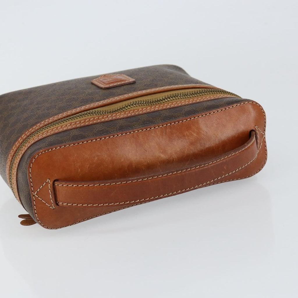 Celine Macadam Vanity Bag Canvas Brown Canvas Clutche & Pouche Bag
