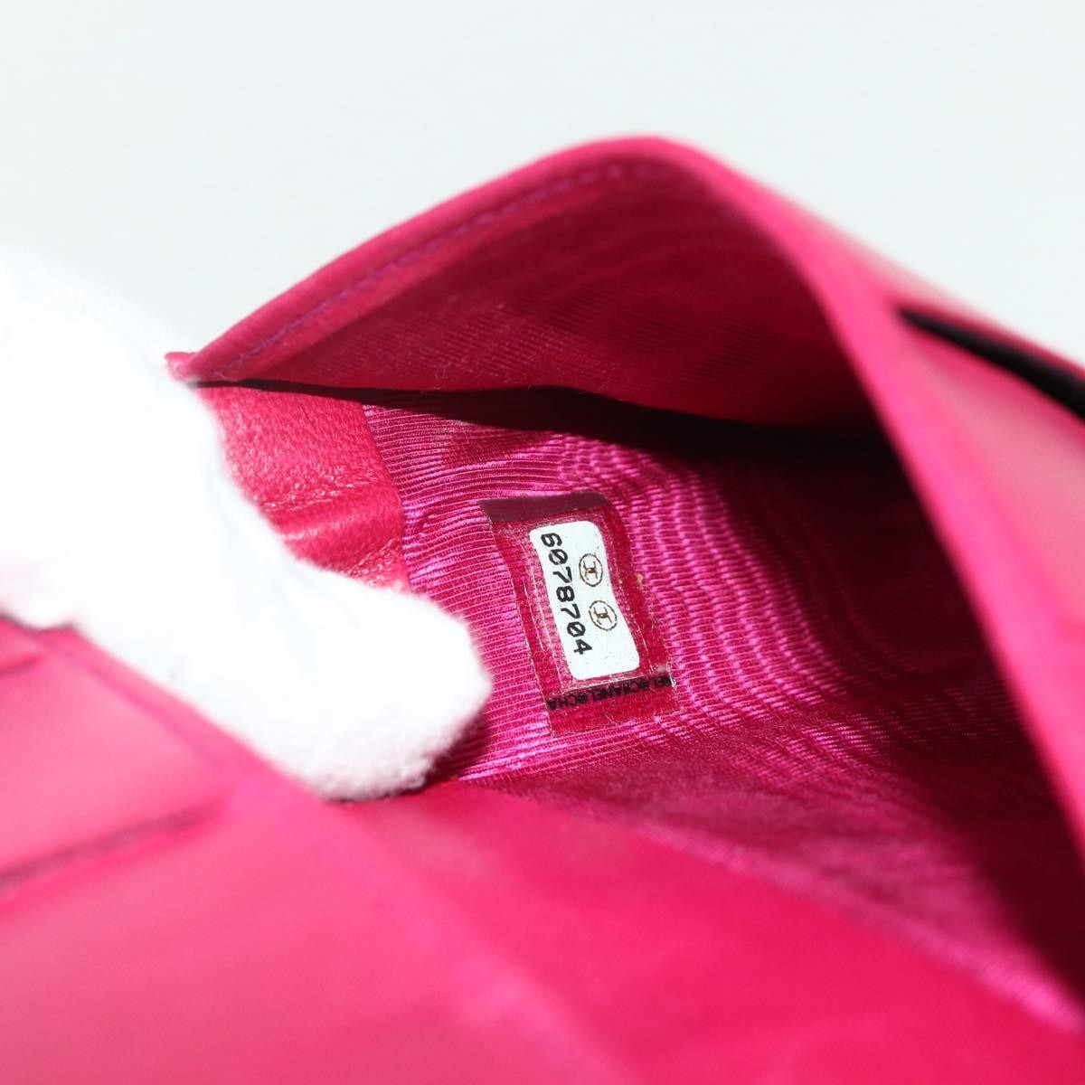 Chanel Vintage Cc Bifold Card Holder Patent Leather Red Patent_Leather Card Holders Accessory