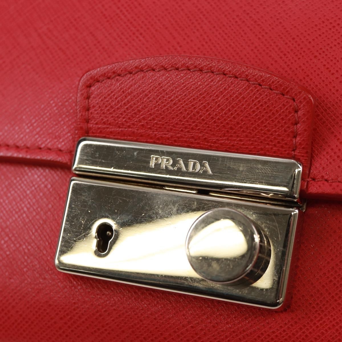 Prada Sound Chain Shoulder Bag Saffiano Leather Red Leather Shoulder Bag Bag