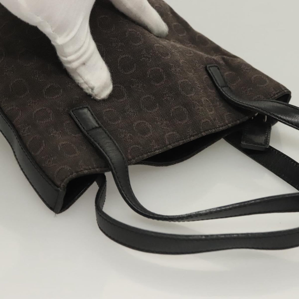 Celine C Macadam Handbag Canvas Black Canvas Handbag