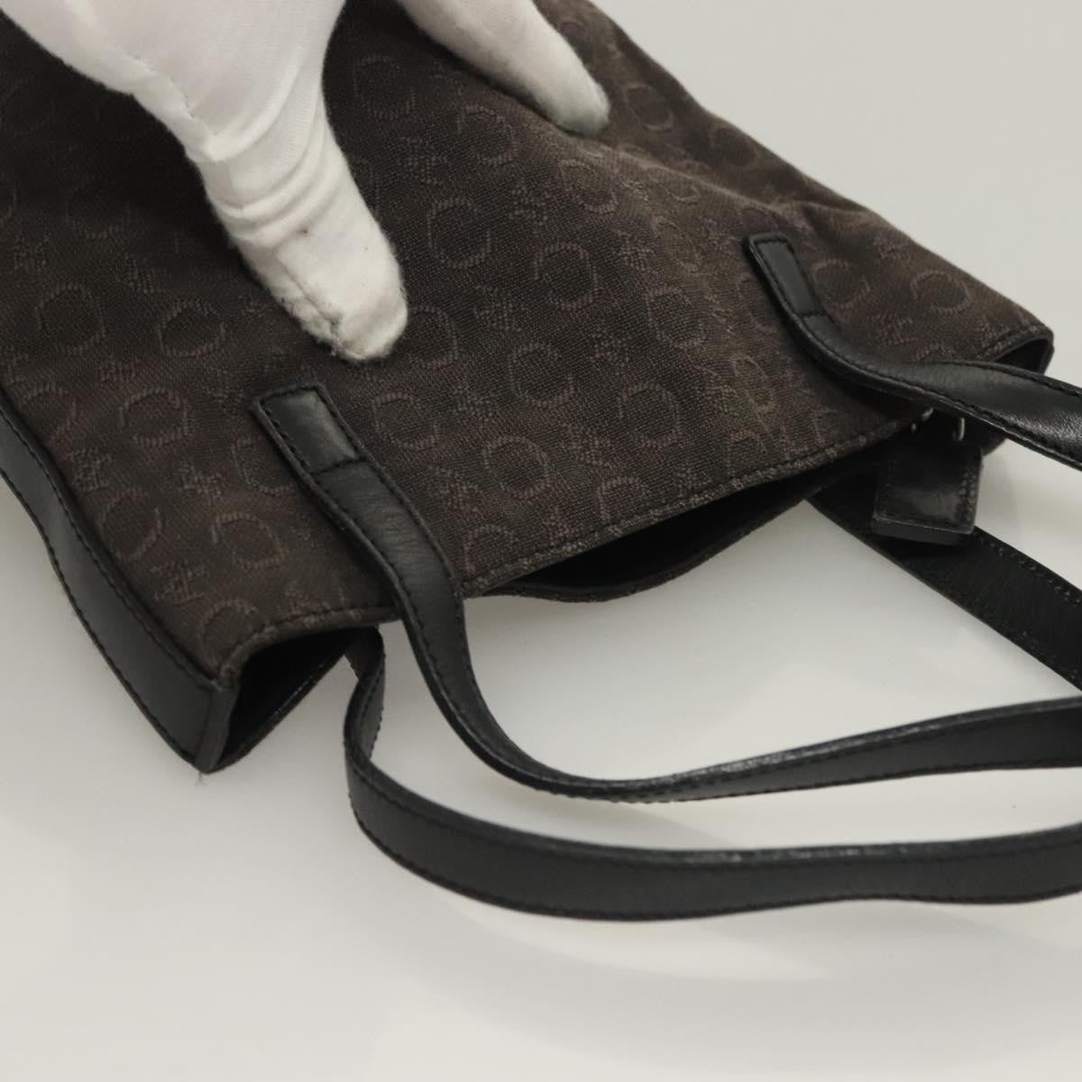 Celine C Macadam Handbag Canvas Black Canvas Handbag