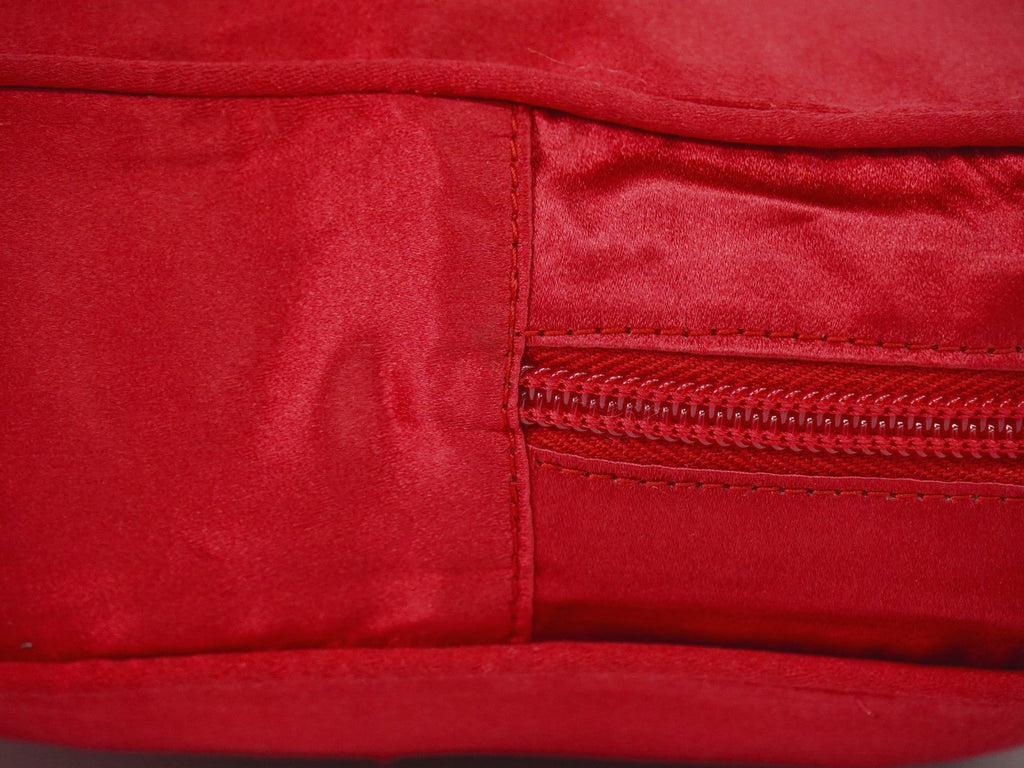 Prada Zip Around Toiletry Bag Silk Red Satin Clutche & Pouche Bag