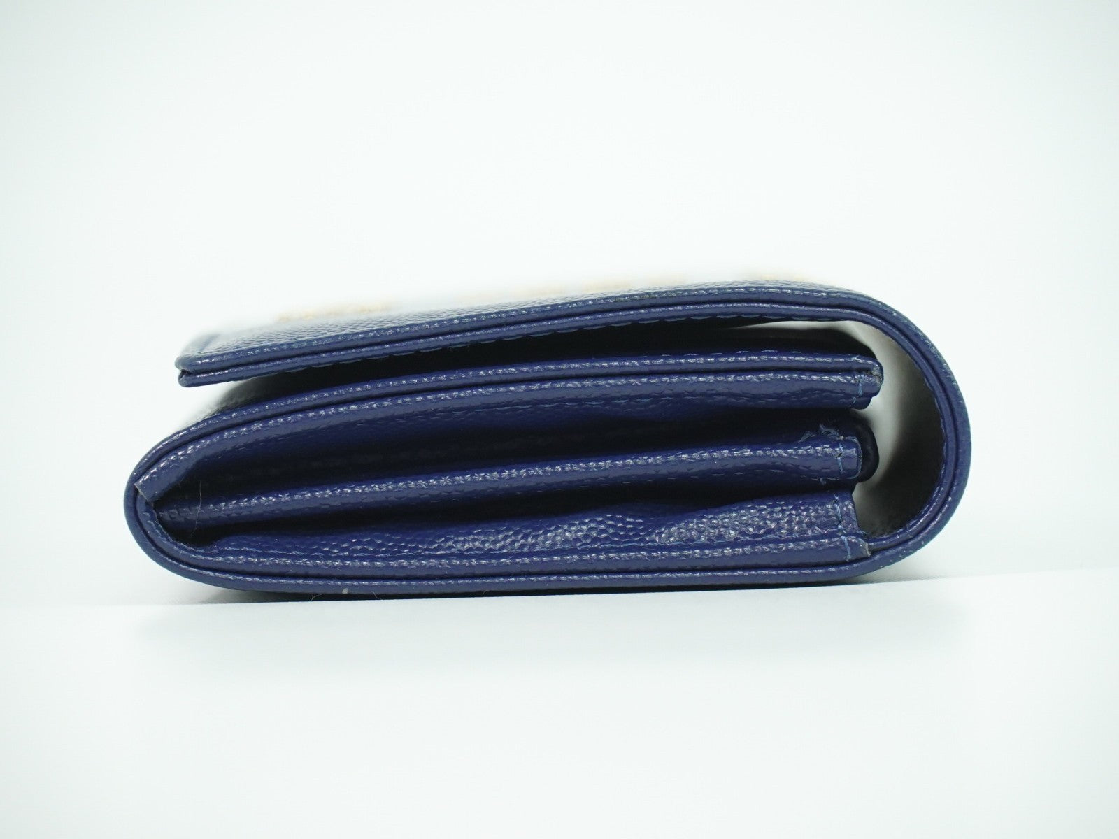 Chanel Deauville Flap Wallet Caviar Navy Leather Wallets Accessory