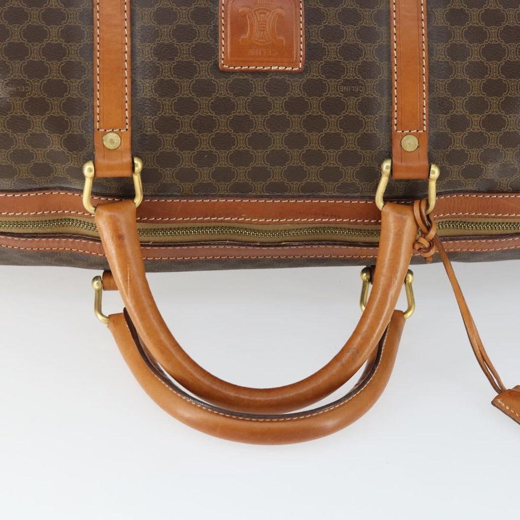 Celine Vintage Duffle Bag Canvas And Leather Brown Canvas Travel Bag Bag