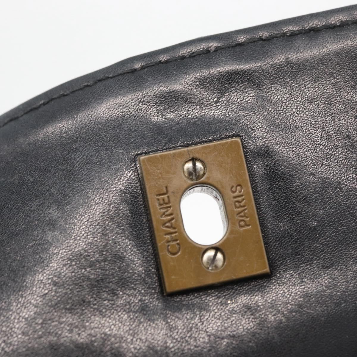 Chanel Chanel Matelassé Cuir Noir Black Leather Black Leather Handbag