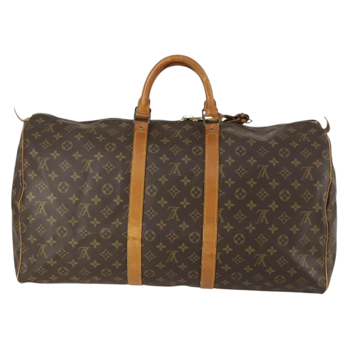 Louis Vuitton Keepall Bag Monogram Canvas Brown Canvas Travel Bag