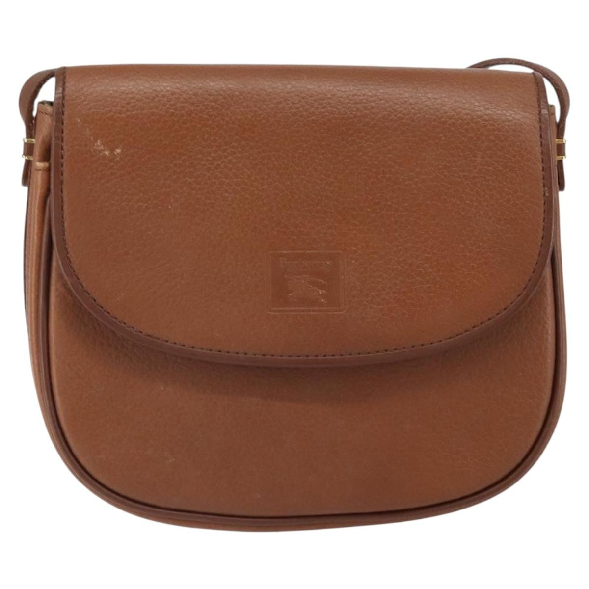Burberry Vintage Flap Crossbody Bag Leather Brown Leather Shoulder Bag