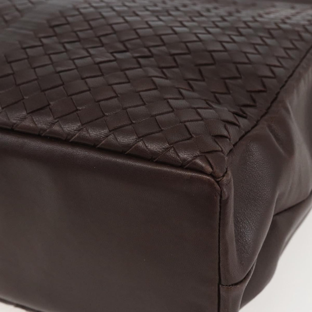 Bottega Veneta Intrecciato Handbag Leather Brown Leather Handbag
