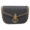 Christian Dior Vintage Honeycomb Shoulder Bag Canvas And Leather Black Canvas Shoulder Bag Bag (Pre-Owned)