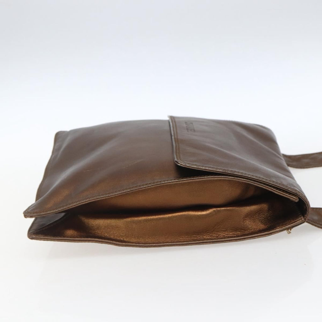 Chanel Vintage Logo Flap Messenger Bag Leather Brown Leather Shoulder Bag Bag