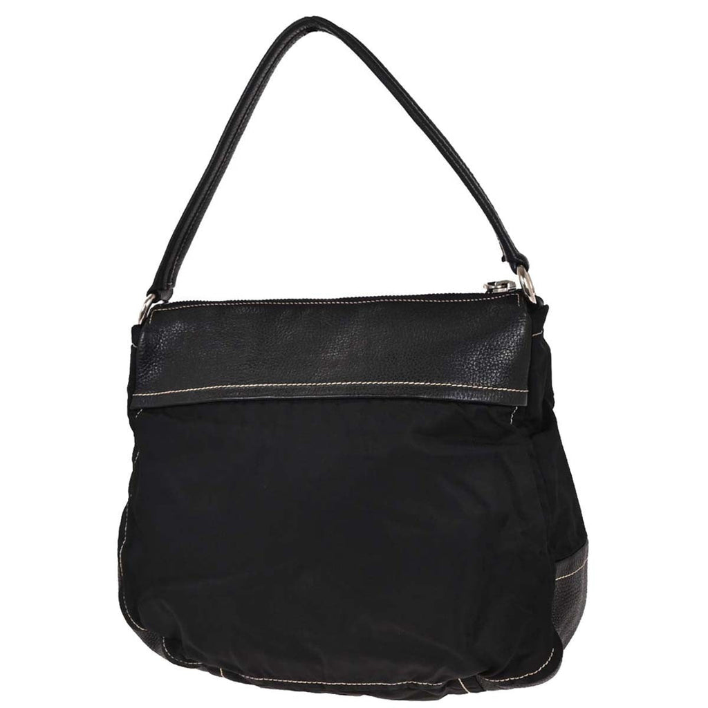 Prada Vintage Shoulder Bag Nylon And Leather Black Nylon Shoulder Bag Bag
