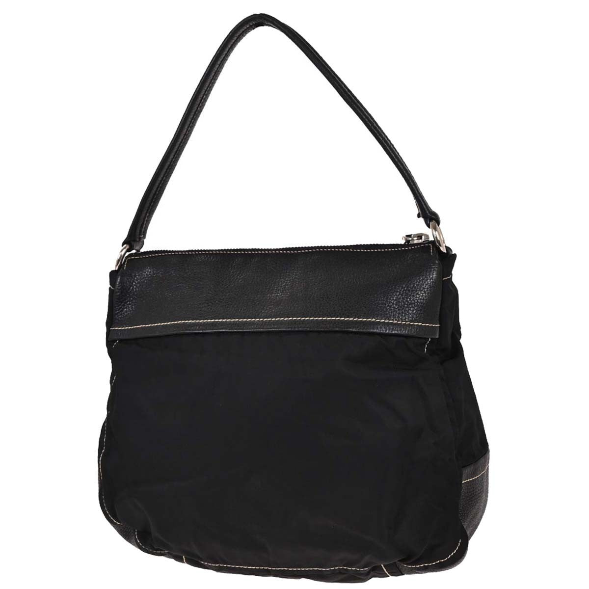 Prada Vintage Shoulder Bag Nylon And Leather Black Nylon Shoulder Bag Bag