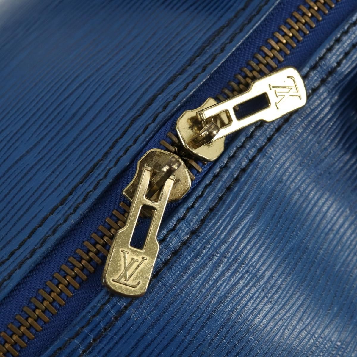 Louis Vuitton Keepall Bag Epi Leather Blue Leather Travel Bag