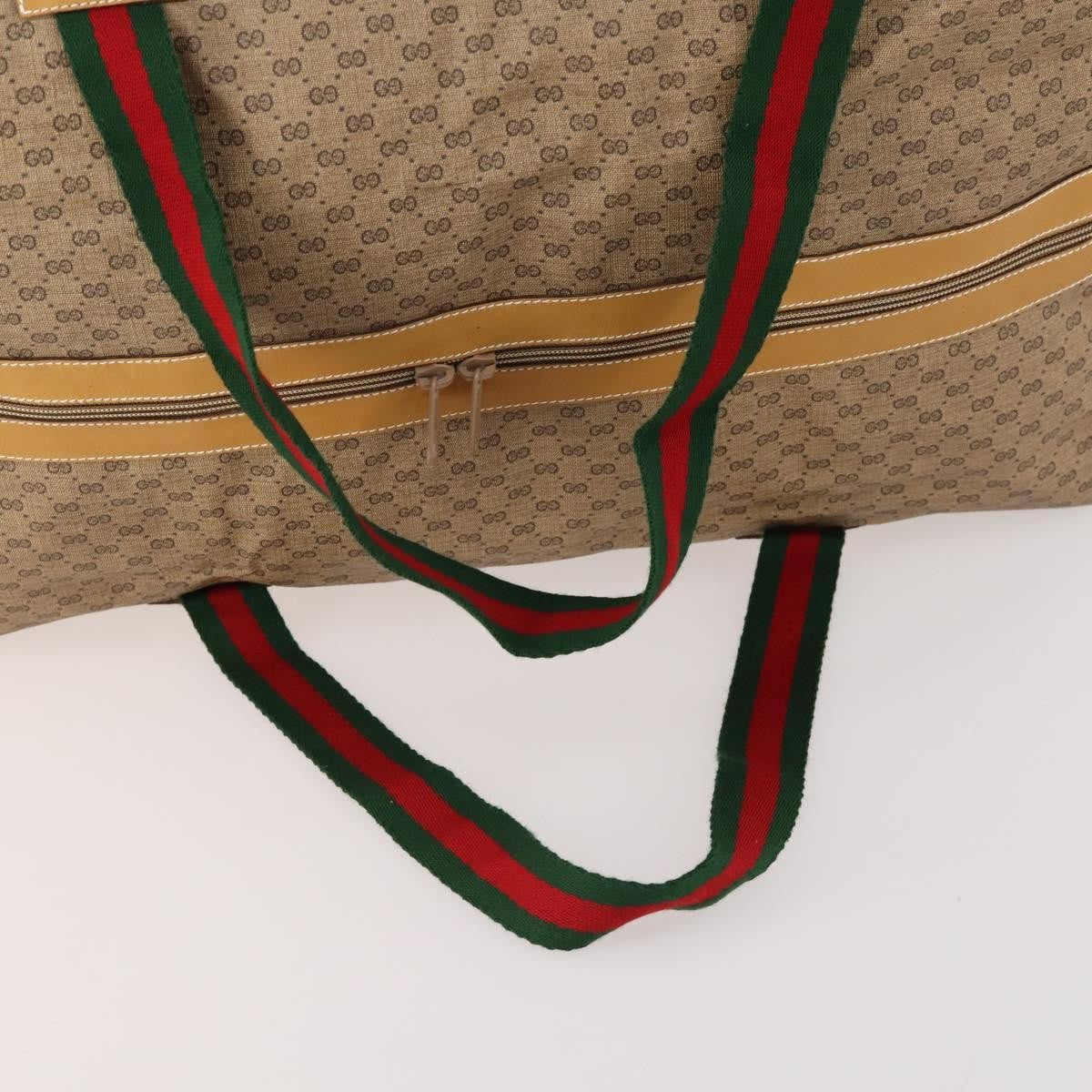 Gucci Web Trim Weekend Duffle Bag Gg Coated Canvas Beige Canvas Travel Bag Bag (Pre-Owned)
