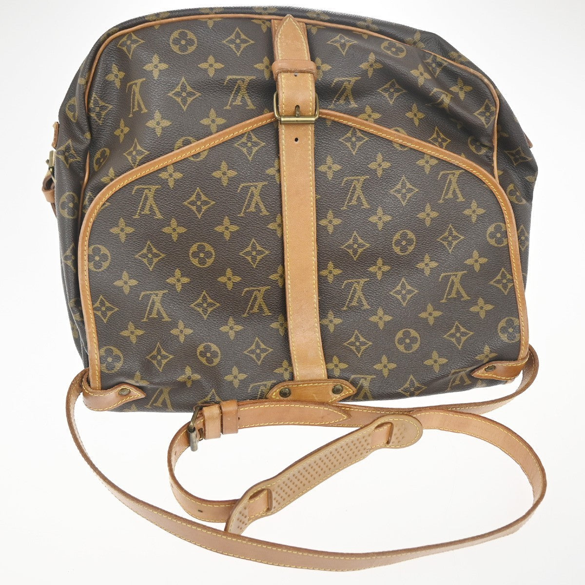 Louis Vuitton Saumur Handbag Monogram Canvas Brown Canvas Shoulder Bag