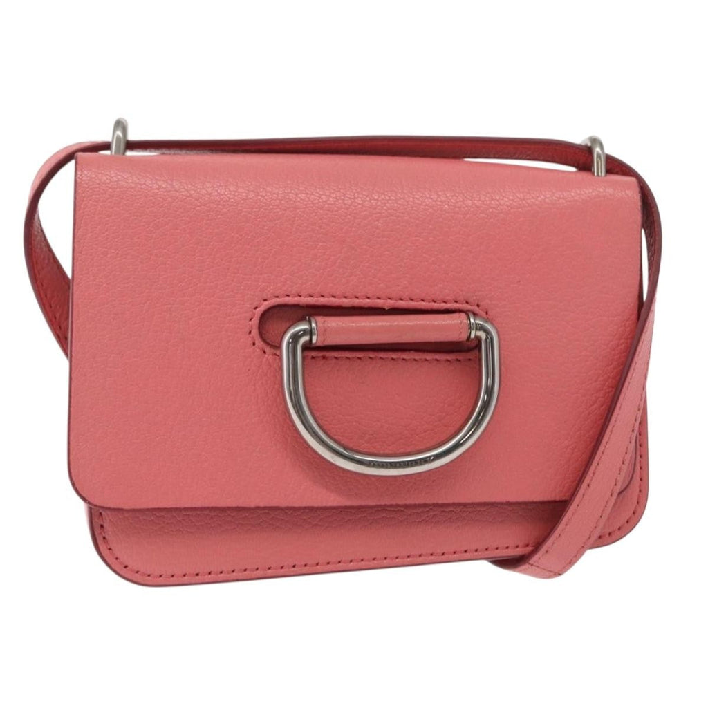 Burberry D-Ring Shoulder Bag Leather Pink Leather Shoulder Bag