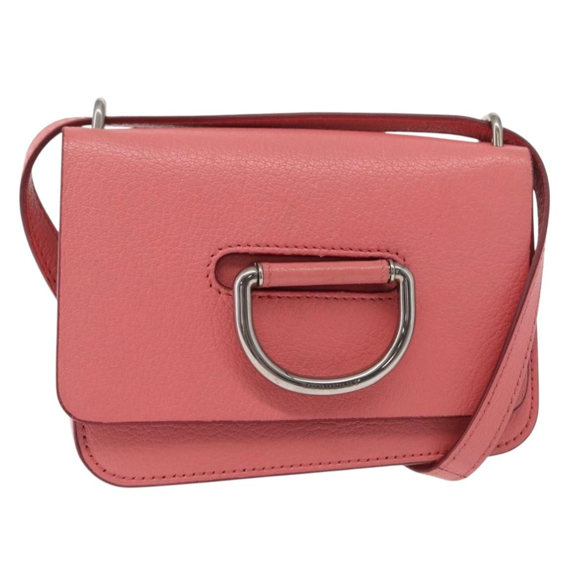 Burberry D-Ring Shoulder Bag Leather Pink Leather Shoulder Bag