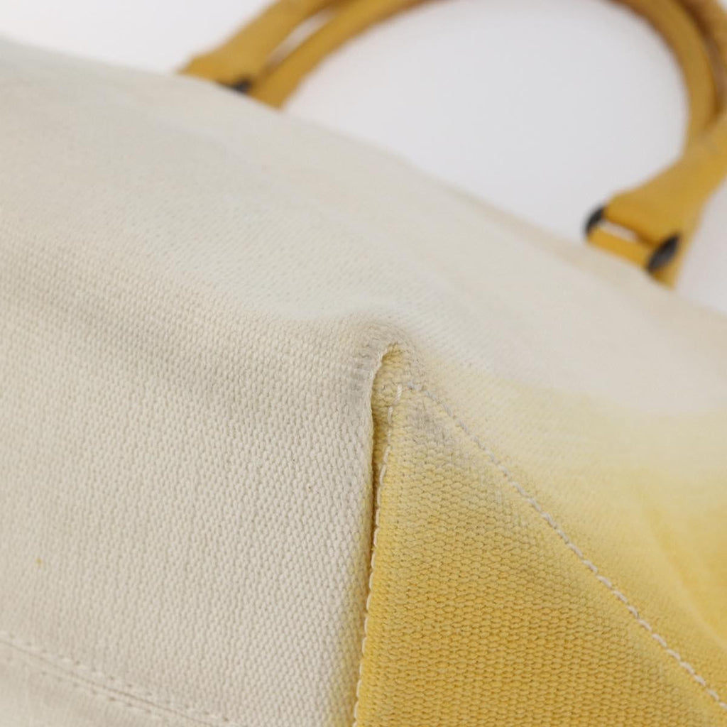 Bottega Veneta Braided Handle Open Tote Bag Canvas With Leather Yellow Canvas Bag