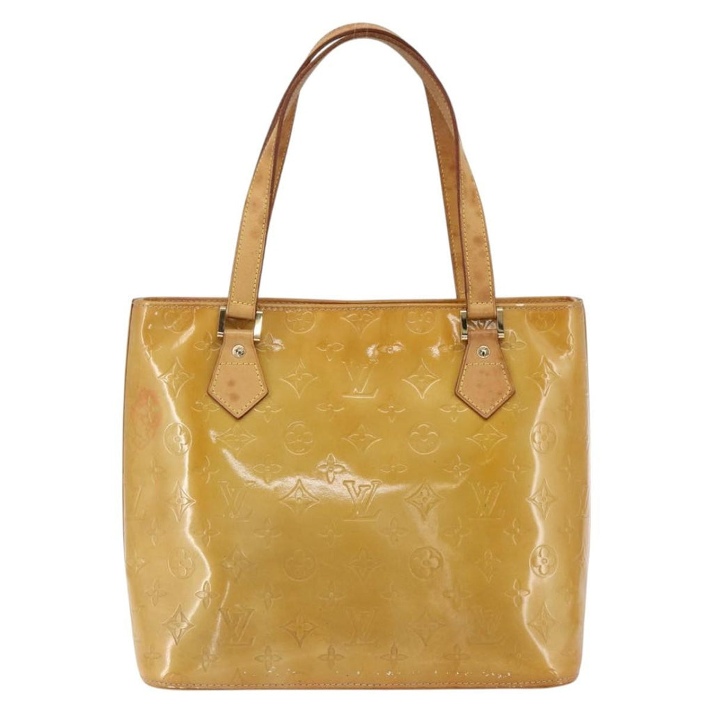 Louis Vuitton Houston Handbag Monogram Vernis Beige Patent_Leather Tote Bag