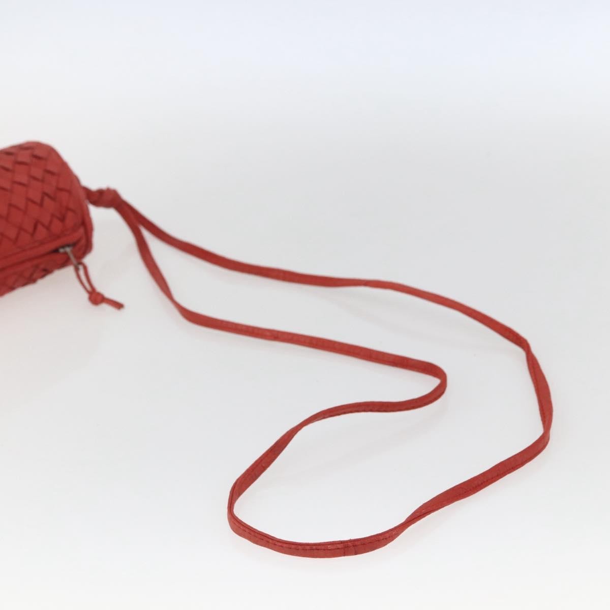 Bottega Veneta Intrecciato Clutch Bag Leather Red Leather Clutche & Pouche Bag