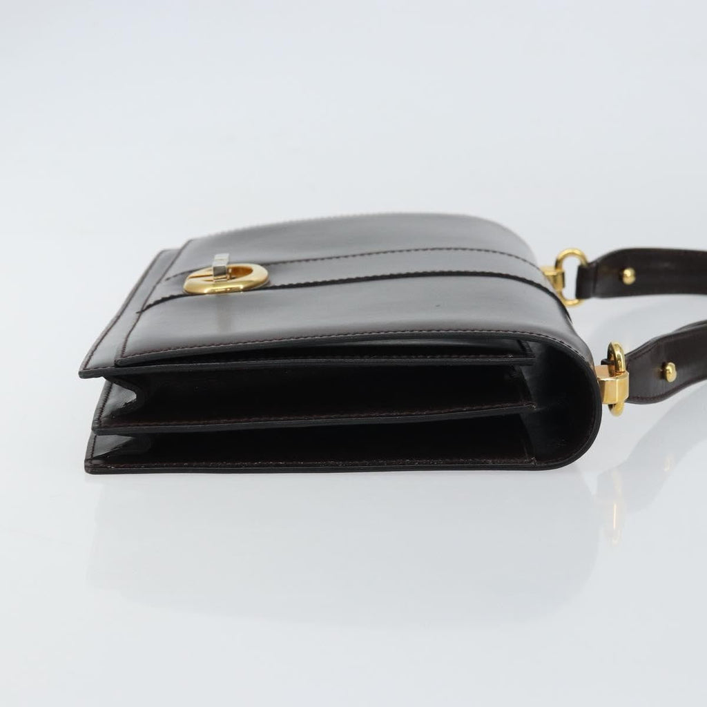Gucci Vintage Shoulder Bag Leather Brown Leather Shoulder Bag Bag (Pre-Owned)