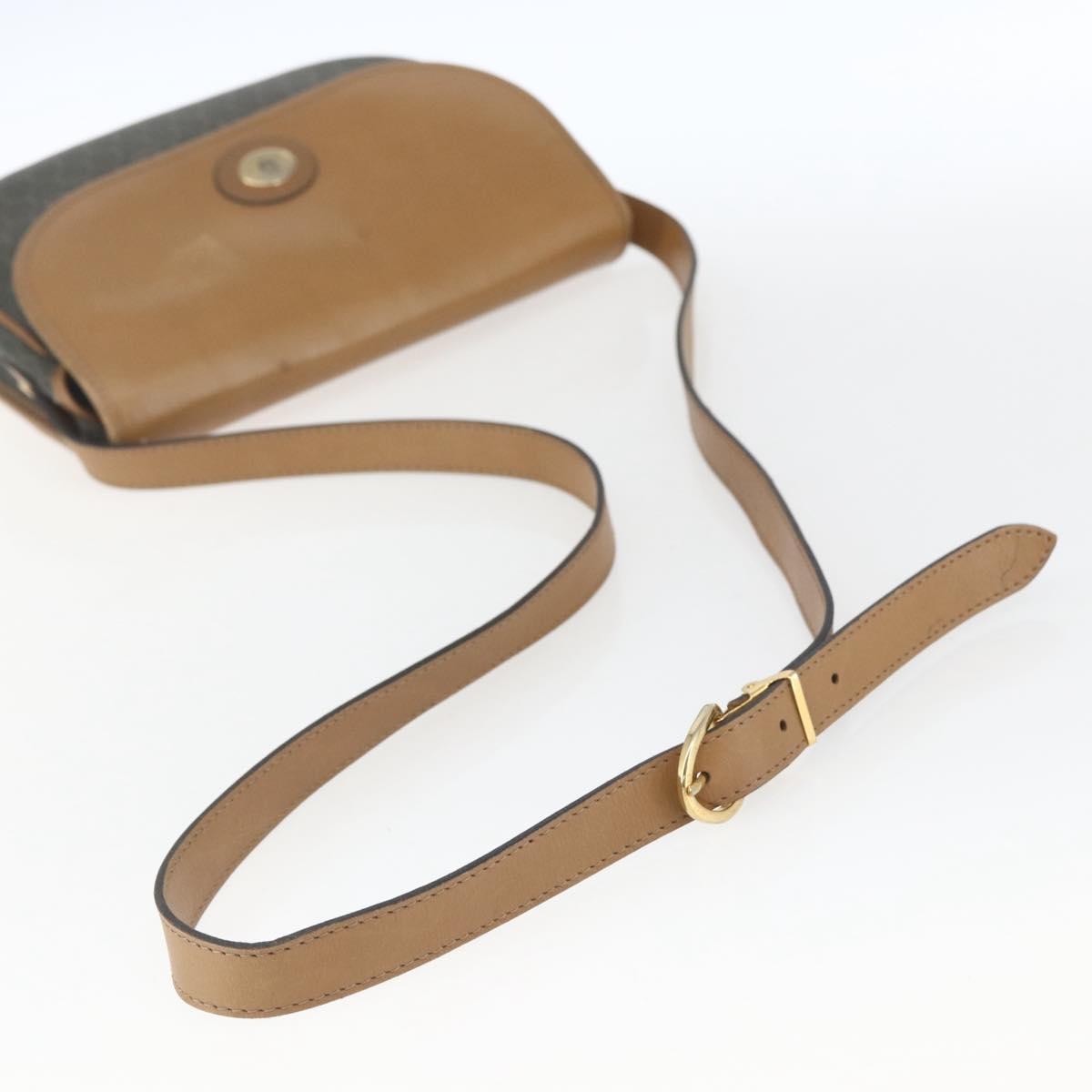 Christian Dior Vintage Honeycomb Flap Crossbody Bag Canvas And Leather Khaki Canvas Shoulder Bag Bag (Pre-Owned)