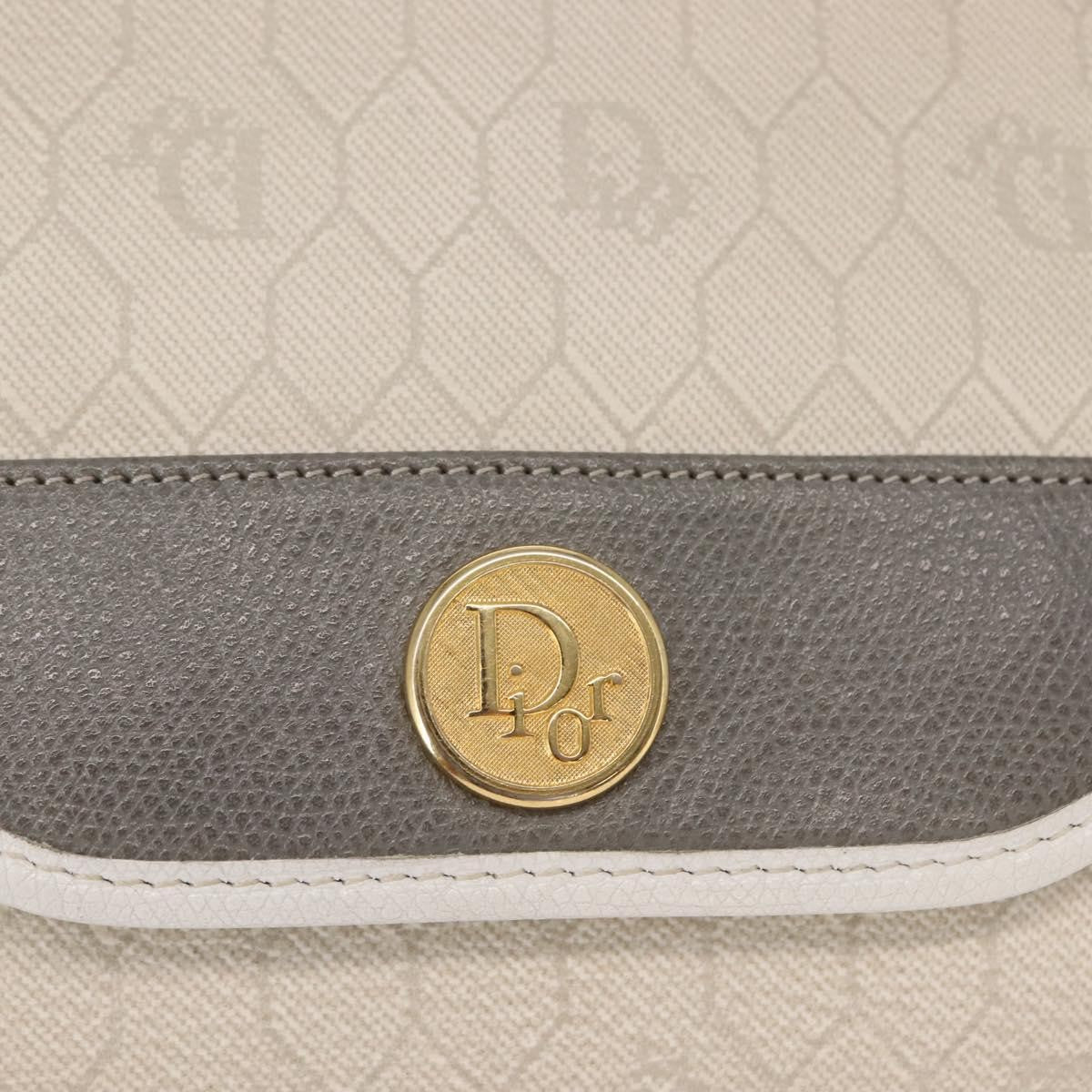 Christian Dior Vintage Honeycomb Clutch Canvas White Canvas Clutche & Pouche Bag (Pre-Owned)