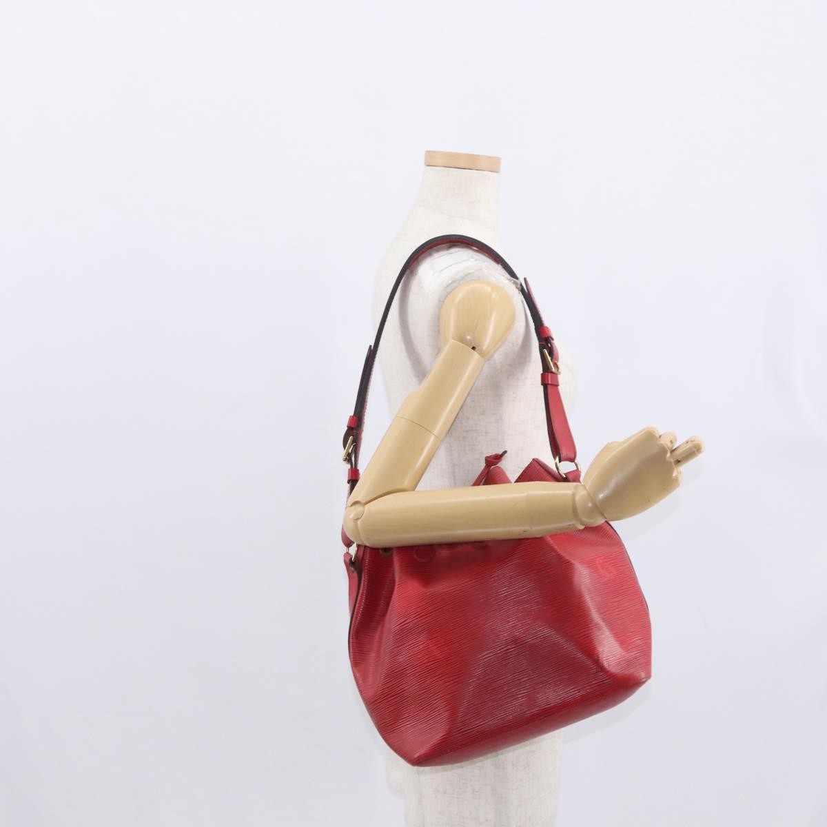 Louis Vuitton Petit Noe Handbag Epi Leather Red Leather Shoulder Bag