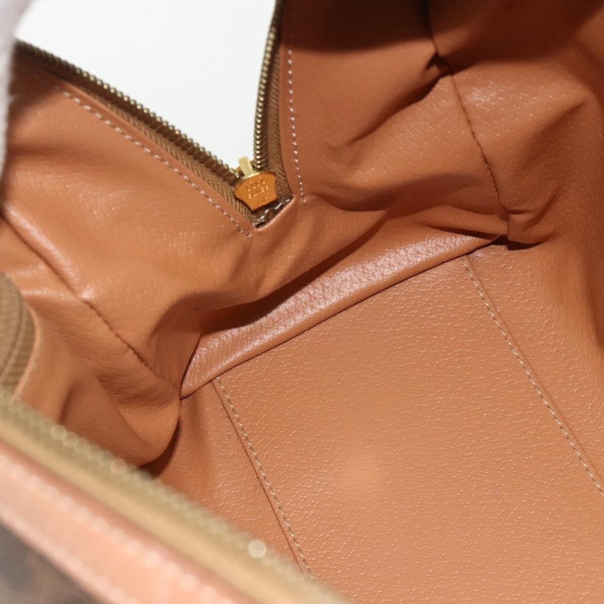 Celine Vintage Macadam Boston Bag Canvas And Leather Brown Canvas Handbag